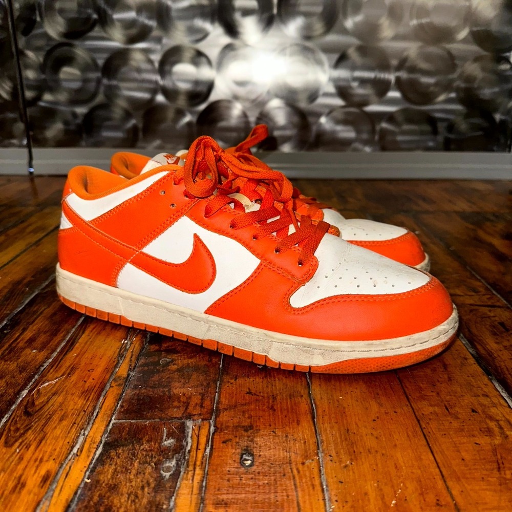 Nike Dunk Low SP Syracuse Sneakers Men's Size 12 Orange White Leather Lace Up